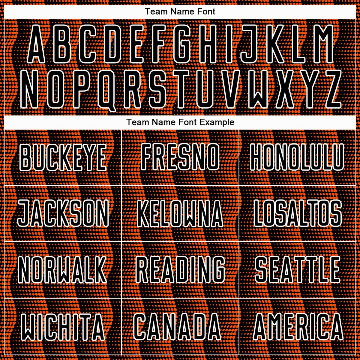 Custom Black Orange-White Geometric Shape Sublimation Soccer Uniform Jersey Limited