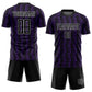 Custom Black Purple-White Geometric Shape Sublimation Soccer Uniform Jersey Limited