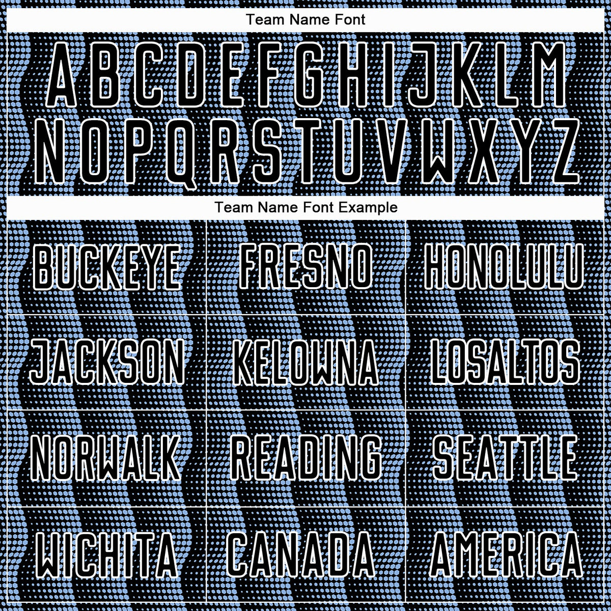 Custom Black Light Blue-White Geometric Shape Sublimation Soccer Uniform Jersey Limited