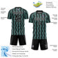 Custom Black Ice Blue-White Geometric Shape Sublimation Soccer Uniform Jersey Limited