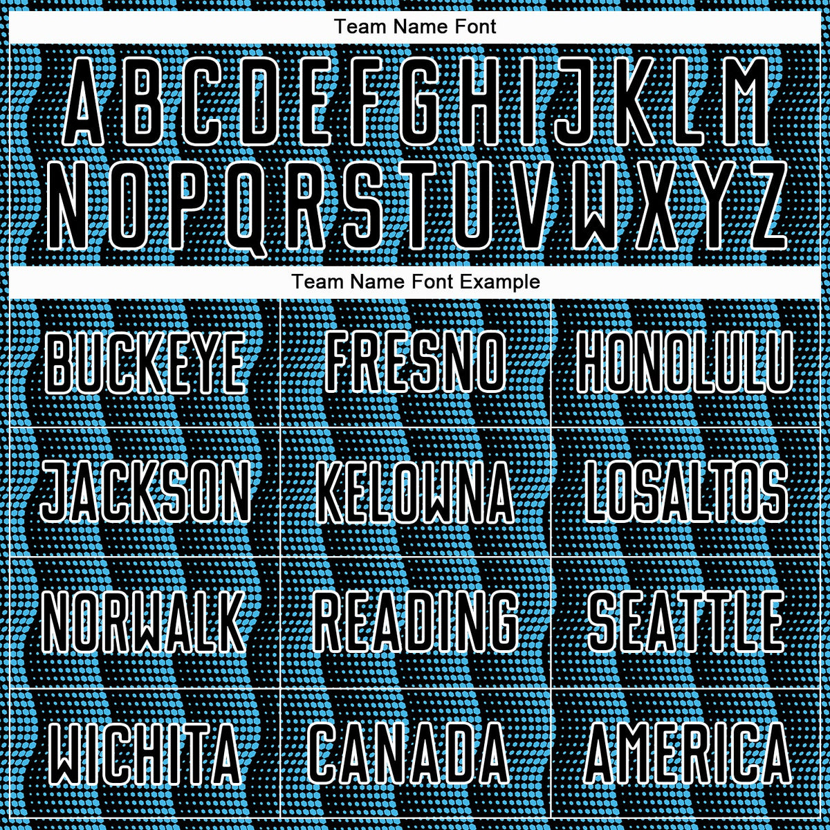 Custom Black Sky Blue-White Geometric Shape Sublimation Soccer Uniform Jersey Limited