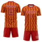 Custom Red Yellow-White Geometric Shape Sublimation Soccer Uniform Jersey Limited
