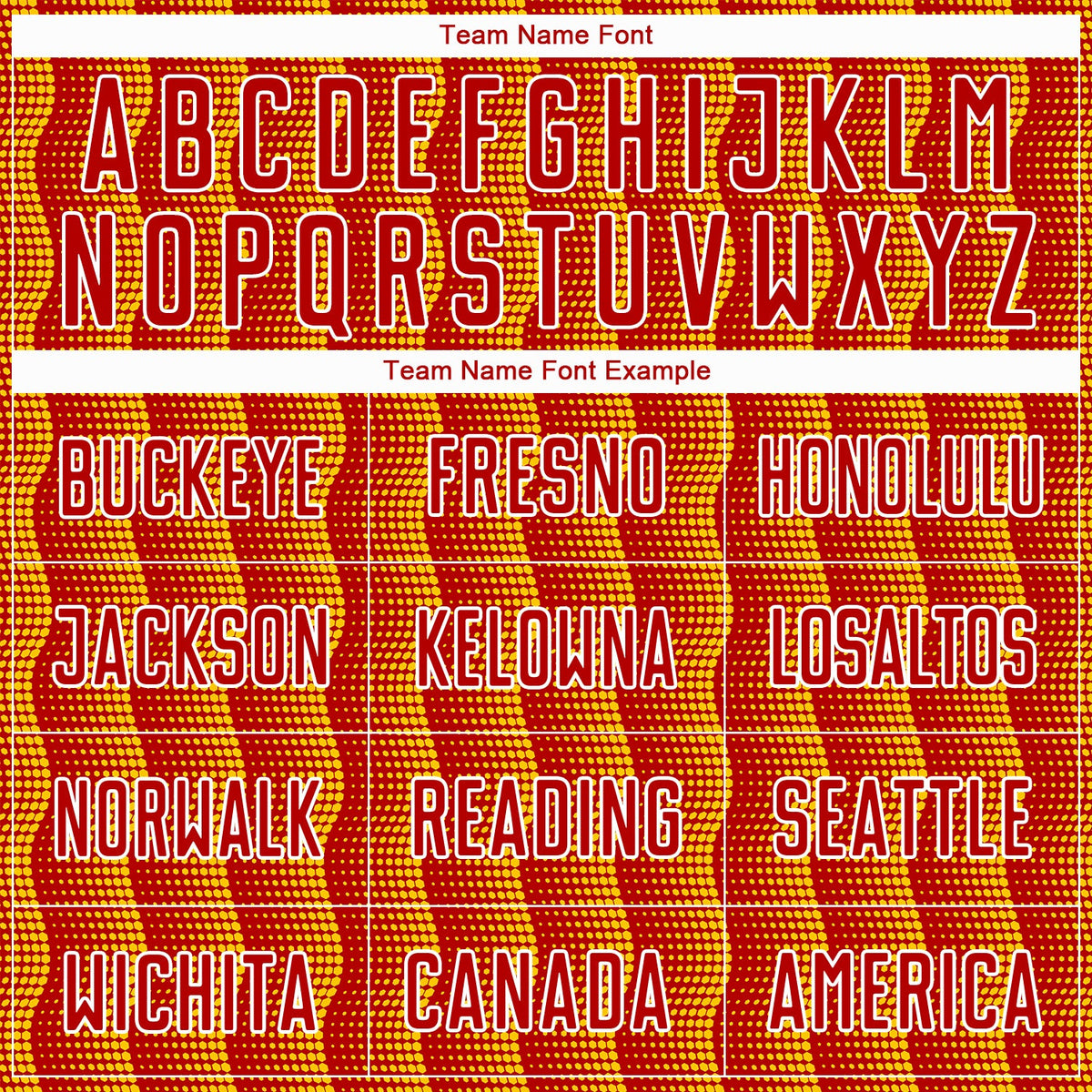 Custom Red Yellow-White Geometric Shape Sublimation Soccer Uniform Jersey Limited