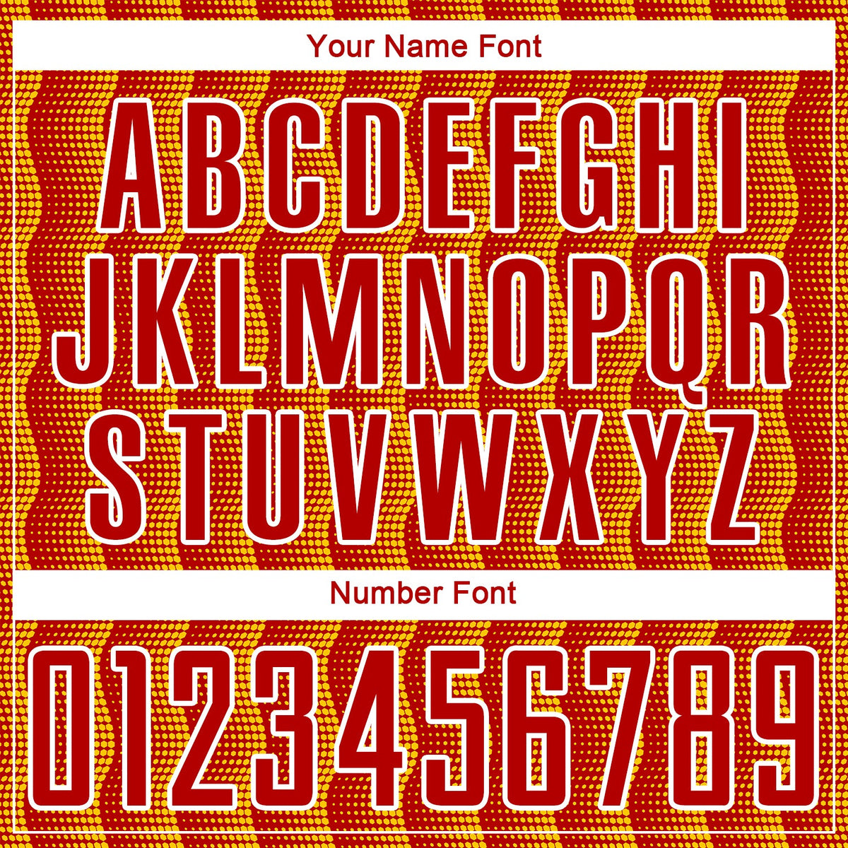 Custom Red Yellow-White Geometric Shape Sublimation Soccer Uniform Jersey Limited