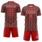 Custom Red Aqua-White Geometric Shape Sublimation Soccer Uniform Jersey Limited