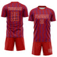 Custom Red Purple-White Geometric Shape Sublimation Soccer Uniform Jersey Limited