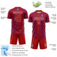 Custom Red Purple-White Geometric Shape Sublimation Soccer Uniform Jersey Limited