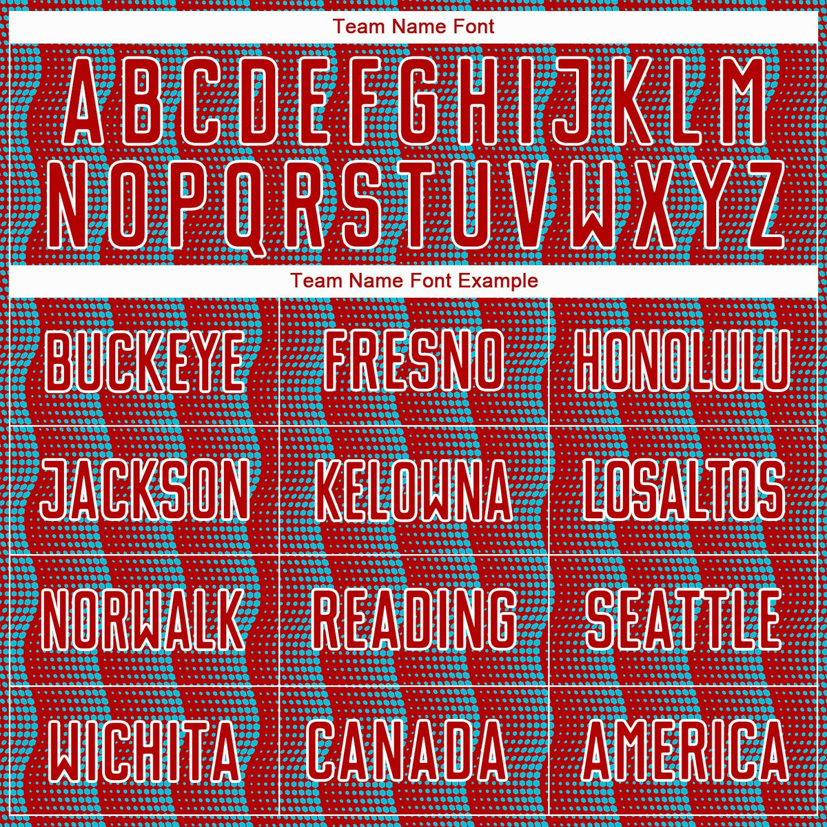 Custom Red Lakes Blue-White Geometric Shape Sublimation Soccer Uniform Jersey Limited