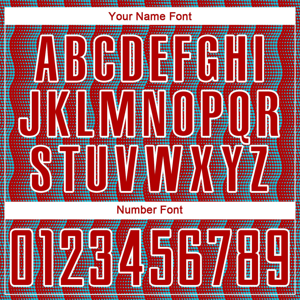 Custom Red Lakes Blue-White Geometric Shape Sublimation Soccer Uniform Jersey Limited