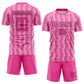 Custom Pink Black-White Geometric Shape Sublimation Soccer Uniform Jersey Limited