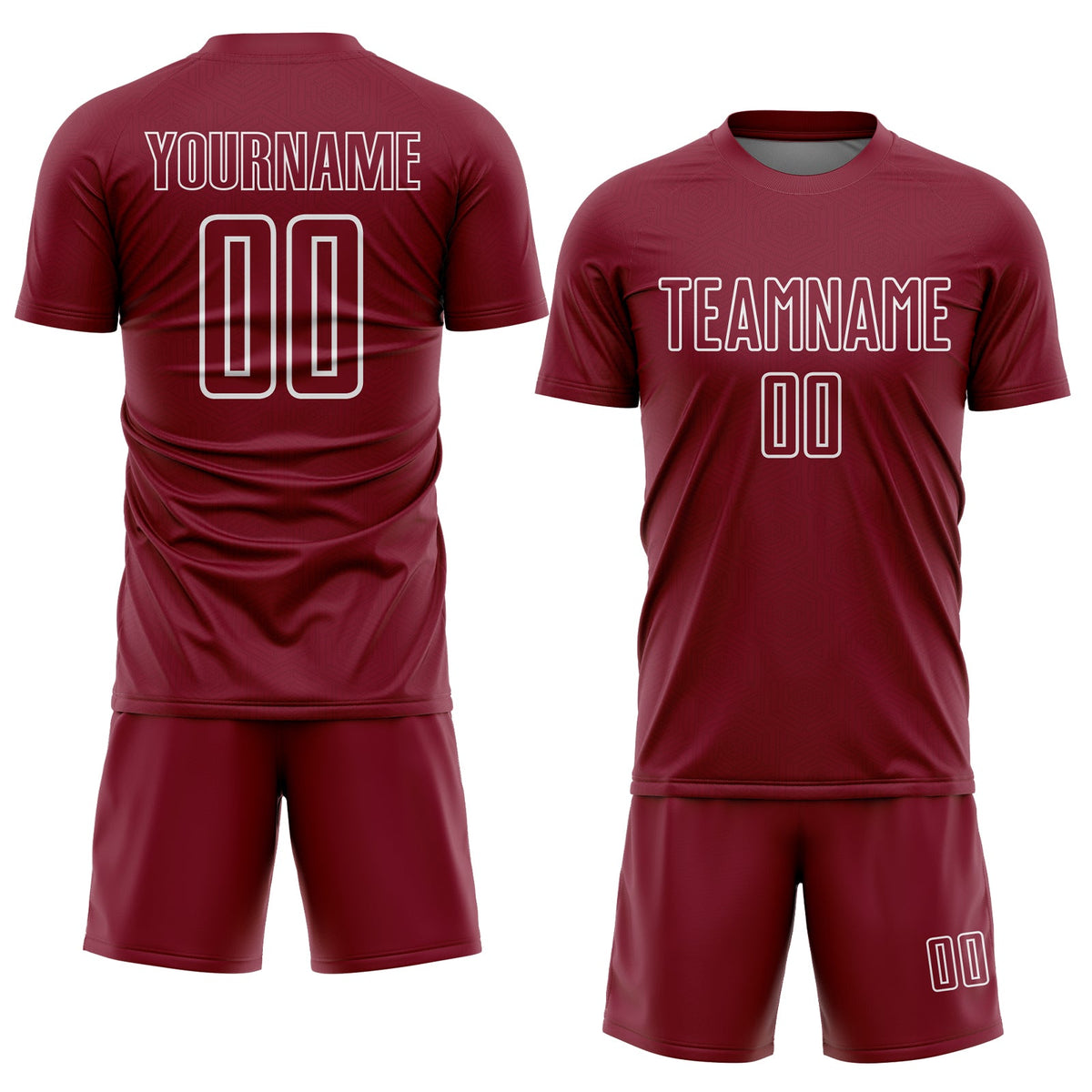 Custom Crimson White Geometric Shape Sublimation Soccer Uniform Jersey Limited