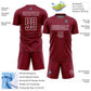 Custom Crimson White Geometric Shape Sublimation Soccer Uniform Jersey Limited