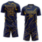 Custom Navy Yellow Lightning Sublimation Soccer Uniform Jersey Limited