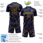 Custom Navy Yellow Lightning Sublimation Soccer Uniform Jersey Limited