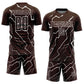 Custom Brown White Lightning Sublimation Soccer Uniform Jersey Limited
