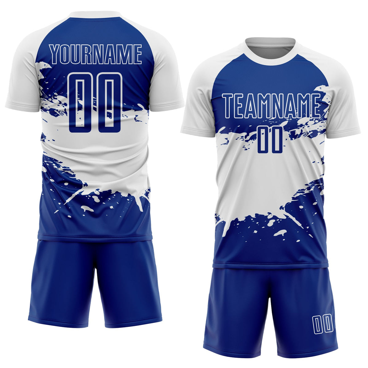 Custom Royal White Splash Sublimation Soccer Uniform Jersey Limited