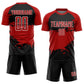 Custom Black Red-White Splash Sublimation Soccer Uniform Jersey Limited