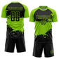 Custom Black Neon Green Splash Sublimation Soccer Uniform Jersey Limited