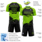 Custom Black Neon Green Splash Sublimation Soccer Uniform Jersey Limited
