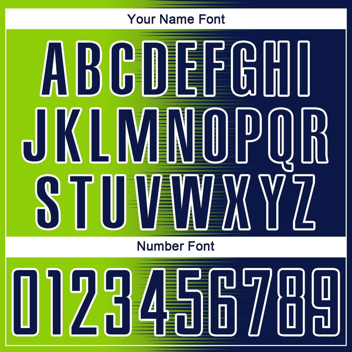 Custom Navy Neon Green-White Gradient Line Sublimation Soccer Uniform Jersey Limited