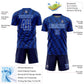 Custom Navy Thunder Blue-White Line Sublimation Soccer Uniform Jersey Limited