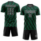 Custom Black Kelly Green-White Line Sublimation Soccer Uniform Jersey Limited