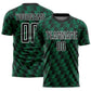Custom Black Kelly Green-White Line Sublimation Soccer Uniform Jersey