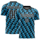 Custom Black Sky Blue-White Line Sublimation Soccer Uniform Jersey