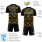 Custom Black Yellow-White Line Sublimation Soccer Uniform Jersey Limited