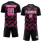 Custom Black Pink-White Line Sublimation Soccer Uniform Jersey Limited