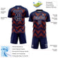 Custom Navy Orange-White Line Sublimation Soccer Uniform Jersey Limited