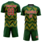Custom Green Red-Gold Line Sublimation Soccer Uniform Jersey Limited