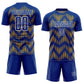 Custom Royal Gold-White Line Sublimation Soccer Uniform Jersey Limited