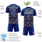 Custom Royal Gold-White Line Sublimation Soccer Uniform Jersey Limited