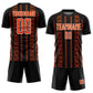 Custom Black Orange-White Geometric Shape Sublimation Soccer Uniform Jersey Limited