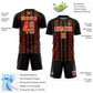 Custom Black Orange-White Geometric Shape Sublimation Soccer Uniform Jersey Limited