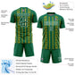 Custom Kelly Green Gold-White Geometric Shape Sublimation Soccer Uniform Jersey Limited
