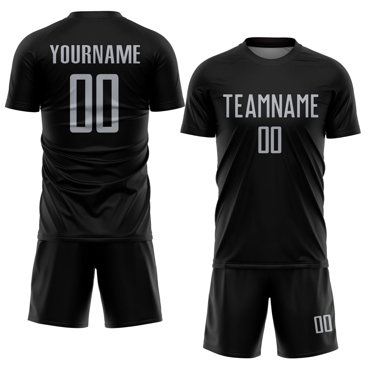 Custom Black Gray Sublimation Soccer Uniform Jersey Limited