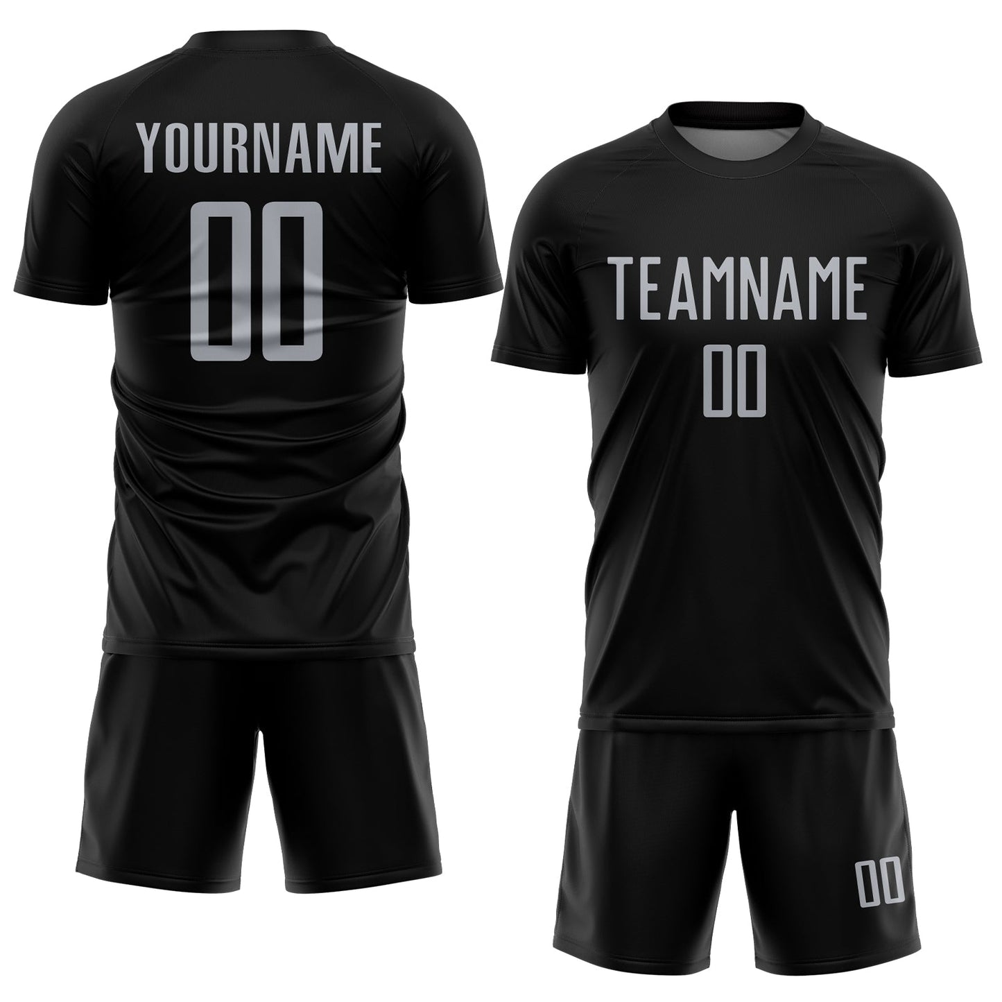 Custom Black Gray Sublimation Soccer Uniform Jersey Limited