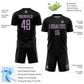Custom Black Light Purple Sublimation Soccer Uniform Jersey Limited