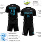 Custom Black Panther Blue Sublimation Soccer Uniform Jersey Limited