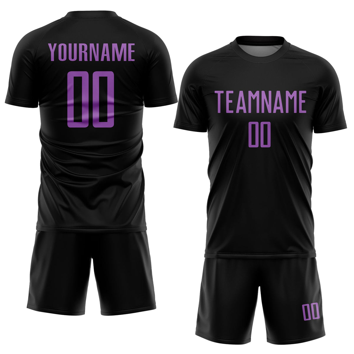 Custom Black Medium Purple Sublimation Soccer Uniform Jersey Limited