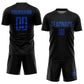 Custom Black Thunder Blue Sublimation Soccer Uniform Jersey Limited