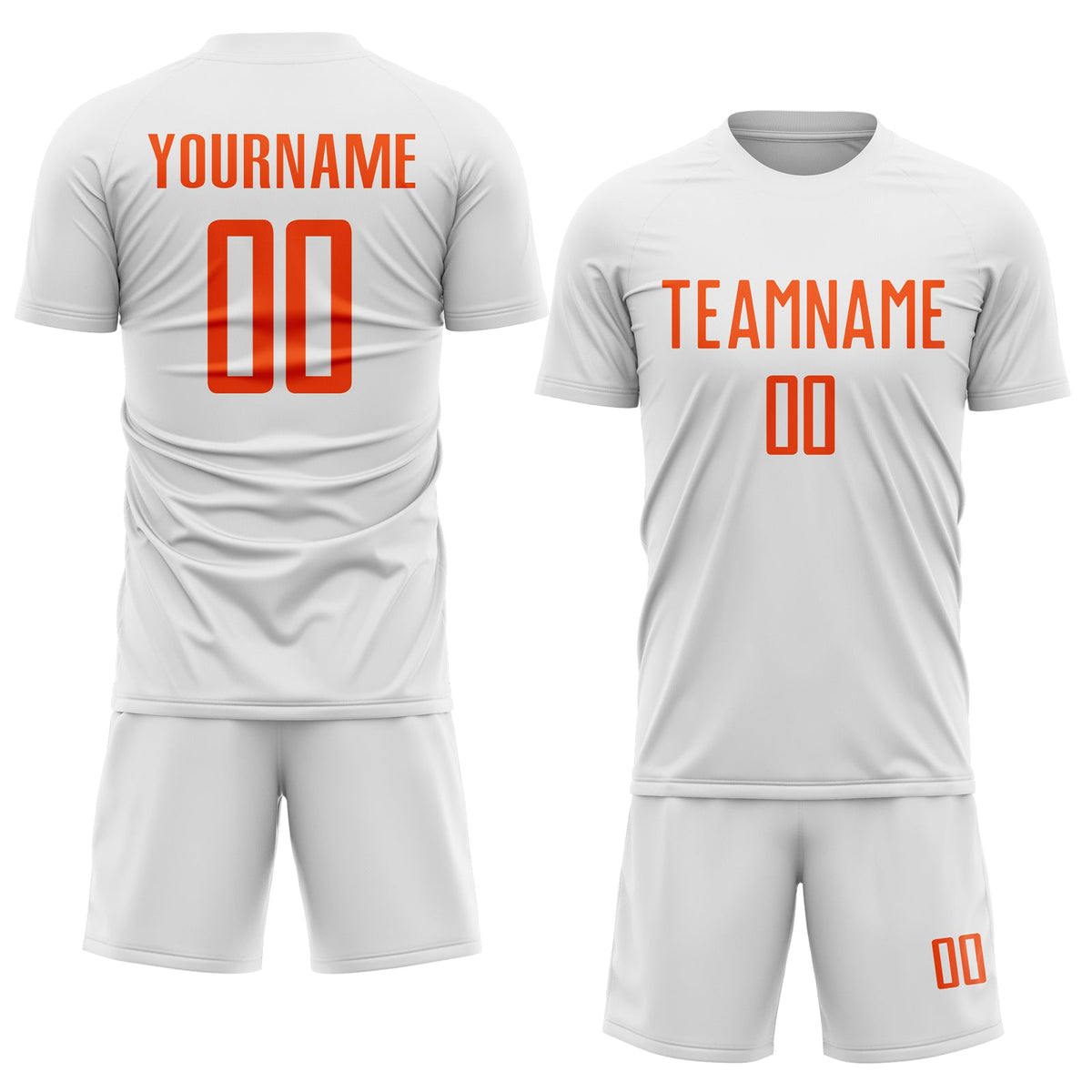 Custom White Orange Sublimation Soccer Uniform Jersey Limited