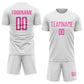 Custom White Pink Sublimation Soccer Uniform Jersey Limited