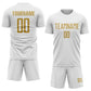 Custom White Old Gold Sublimation Soccer Uniform Jersey Limited