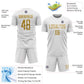 Custom White Old Gold Sublimation Soccer Uniform Jersey Limited