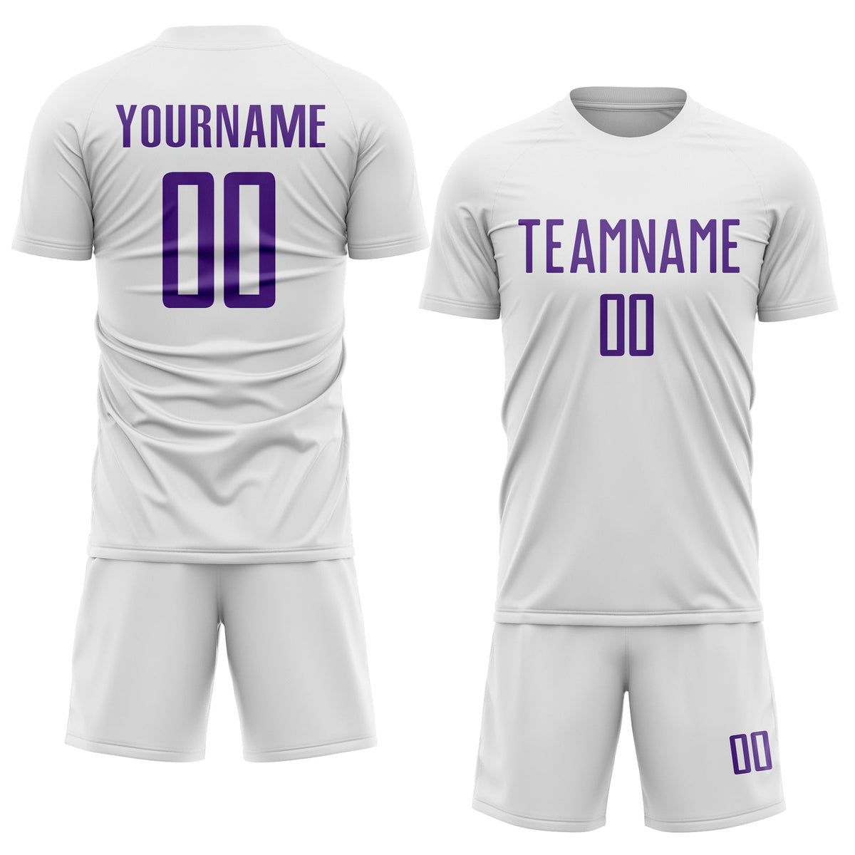 Custom White Purple Sublimation Soccer Uniform Jersey Limited