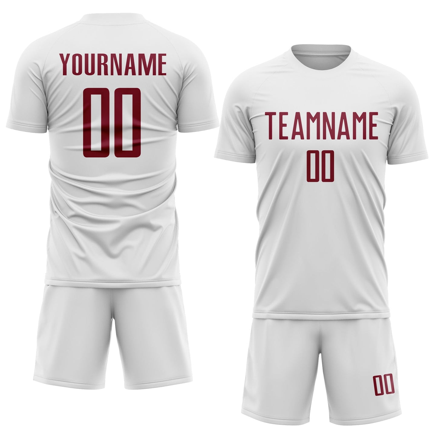 Custom White Crimson Sublimation Soccer Uniform Jersey Limited