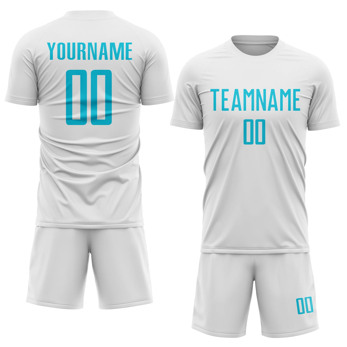 Custom White Lakes Blue Sublimation Soccer Uniform Jersey Limited
